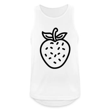 Erdbeere - Männer Tank Top atmungsaktiv - Weiß - Vorne - Nick (188cm)