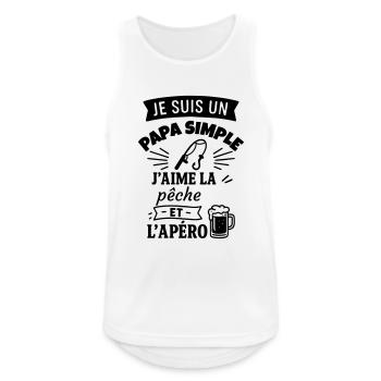 Papa simple pêche pêcheur cadeau fête des pères - Débardeur respirant Homme - blanc - Devant - Nick (188cm)