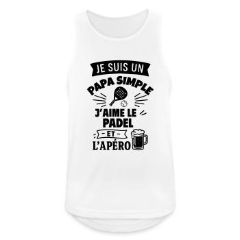 Papa simple padel idée cadeau fête des pères Sport - Débardeur respirant Homme - blanc - Devant - Nick (188cm)