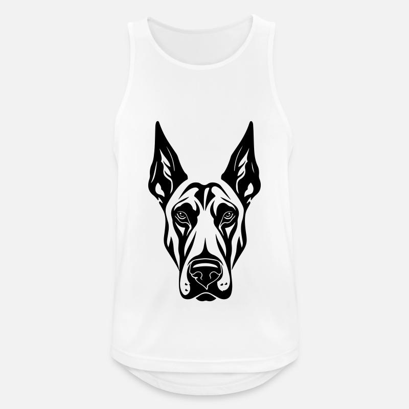 Doberman Hund Kopf - Männer Tank Top atmungsaktiv - Weiß