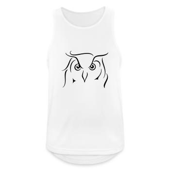Uhu - Strichzeichnung Geschenkidee Geschenk - Männer Tank Top atmungsaktiv - Weiß - Vorne - Nick (188cm)