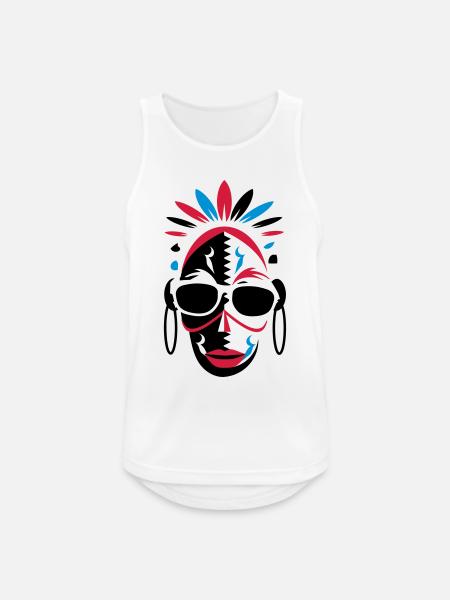 African mask with sunglasses - Men's Breathable Tank Top - white