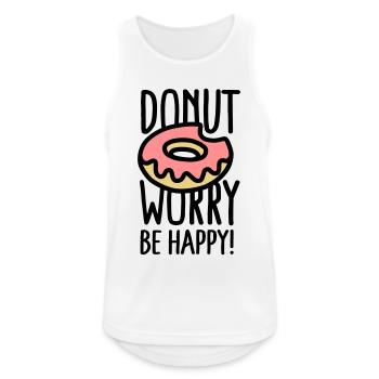 Donut worry, be happy! - Débardeur respirant Homme - blanc - Devant - Nick (188cm)
