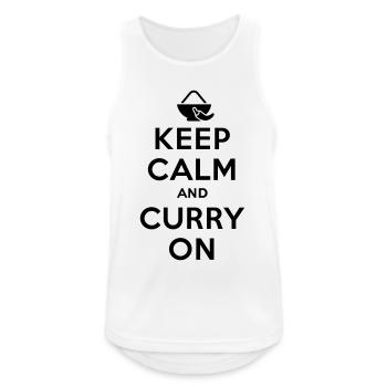 Keep calm and curry on - Männer Tank Top atmungsaktiv - Weiß - Vorne - Nick (188cm)