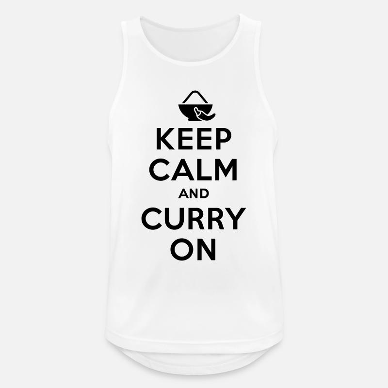 Keep calm and curry on - Männer Tank Top atmungsaktiv - Weiß