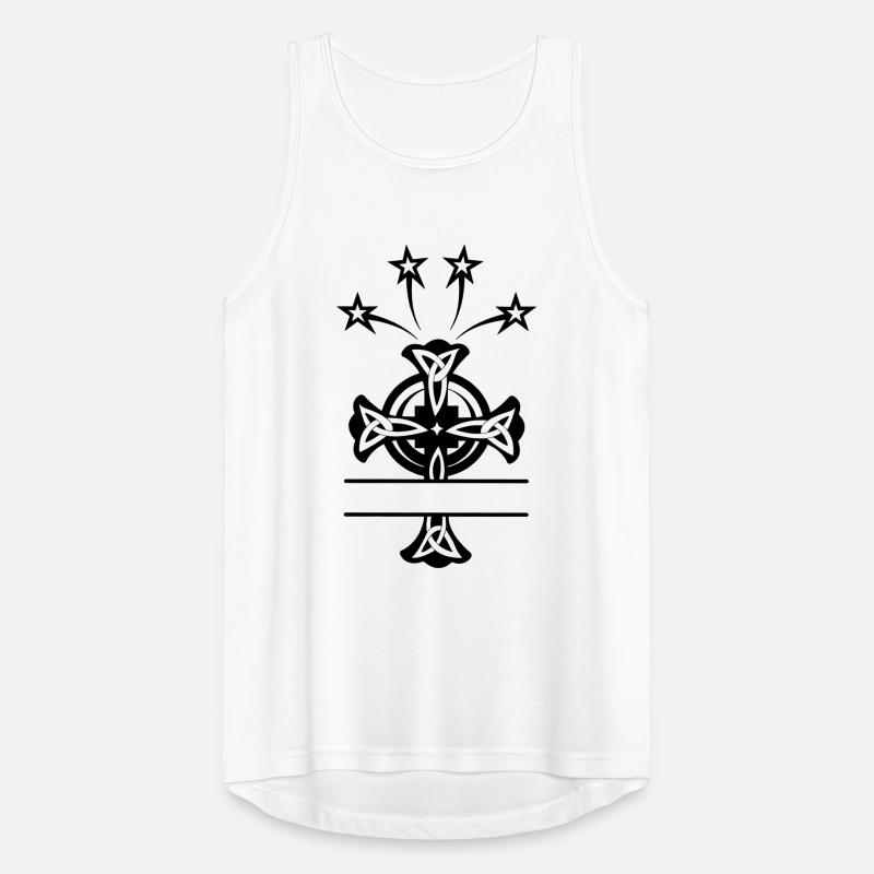 Celtic cross monogram four stars Men's Breathable Tank Top