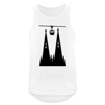 Köln - Domtürme plus Gondel - Männer Tank Top atmungsaktiv - Weiß - Vorne - Nick (188cm)