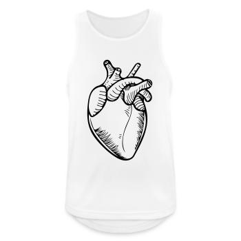 Herz - Männer Tank Top atmungsaktiv - Weiß - Vorne - Nick (188cm)