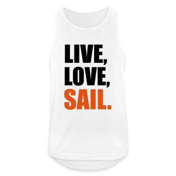 segeln - Männer Tank Top atmungsaktiv - Weiß - Vorne - Nick (188cm)