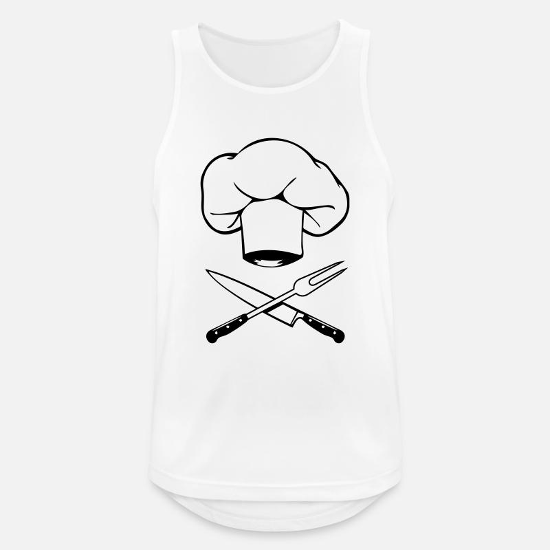 kochen kochmütze messer gabel design - Männer Tank Top atmungsaktiv - Weiß