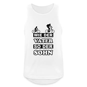 Wie der Vater so der Sohn Fahrrad - Männer Tank Top atmungsaktiv - Weiß - Vorne - Nick (188cm)