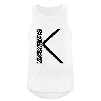 Buchstabe K - Männer Tank Top atmungsaktiv - Weiß - Vorne - Nick (188cm)