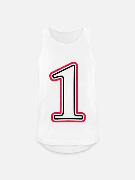 1 Zahl nummer - Männer Tank Top atmungsaktiv - Weiß