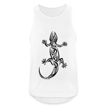 Gecko Tribal Tattoo - Men's Breathable Tank Top - white - Front - Nick (188cm)