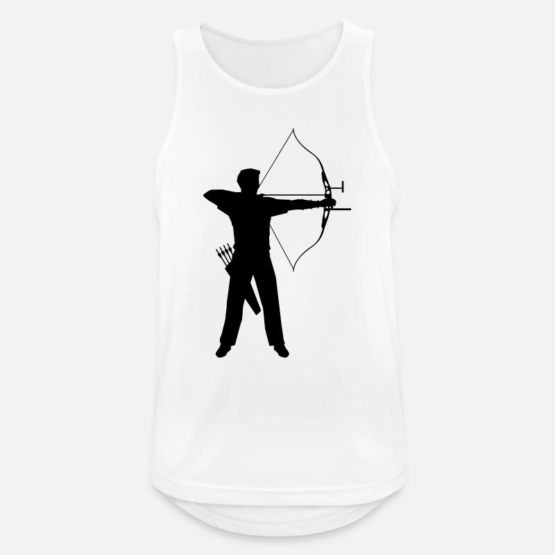 Bogenschießen-Bogen und Pfeile - Männer Tank Top atmungsaktiv - Weiß