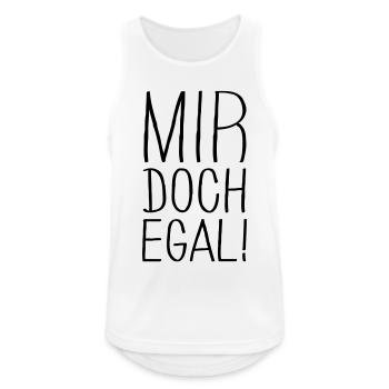 mir doch egal - Männer Tank Top atmungsaktiv - Weiß - Vorne - Nick (188cm)