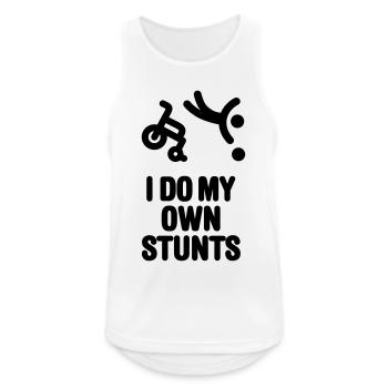 I do my own stunts lustige Rollstuhlbasketball - Männer Tank Top atmungsaktiv - Weiß - Vorne - Nick (188cm)
