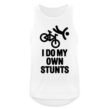 I do my own stunts mountain bike MTB ATB biking - Männer Tank Top atmungsaktiv - Weiß - Vorne - Nick (188cm)