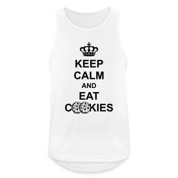 crown keep calm and eat cookies koenig poster cook - Men's Breathable Tank Top - white - Front - Nick (188cm)