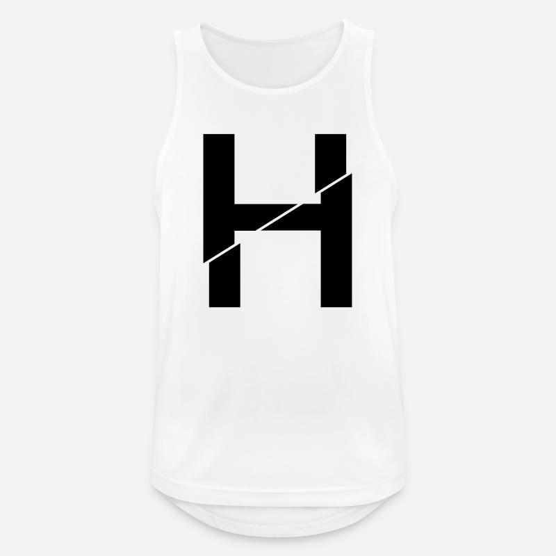 H broken - Männer Tank Top atmungsaktiv - Weiß