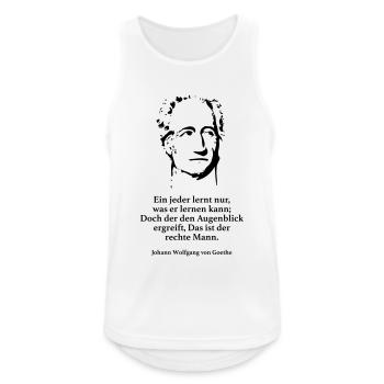 Goethe: Ein jeder lernt nur, was er lernen kann; - Männer Tank Top atmungsaktiv - Weiß - Vorne - Nick (188cm)