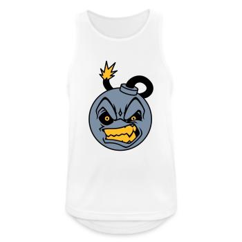 Angry Bomb - Männer Tank Top atmungsaktiv - Weiß - Vorne - Nick (188cm)