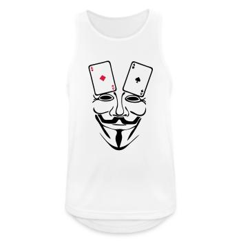 anonymous mask masque carte poker as1 - Débardeur respirant Homme - blanc - Devant - Nick (188cm)