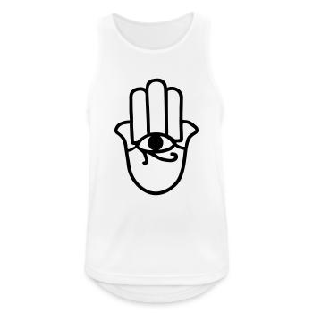 fatimahand - Männer Tank Top atmungsaktiv - Weiß - Vorne - Nick (188cm)