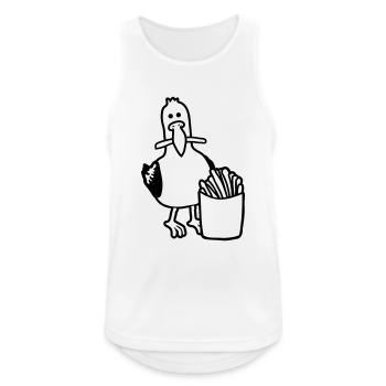 Frites volées mouette heureuse - Débardeur respirant Homme - blanc - Devant - Nick (188cm)