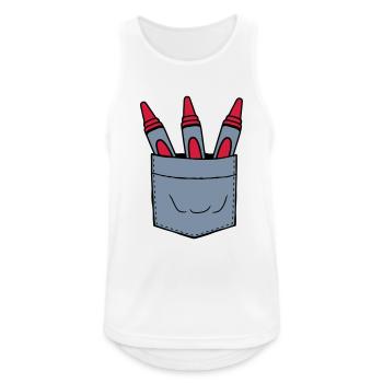 Chest pocket take wax crayons with you on the go - Men's Breathable Tank Top - white - Front - Nick (188cm)