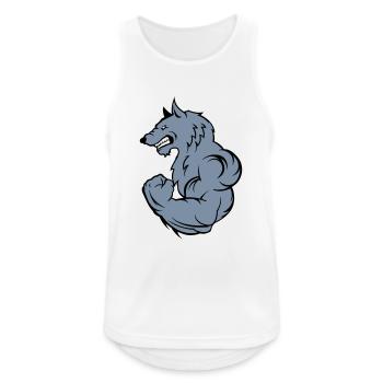 Loup fort - Débardeur respirant Homme - blanc - Devant - Nick (188cm)