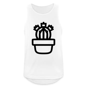 Kaktus - Männer Tank Top atmungsaktiv - Weiß - Vorne - Nick (188cm)