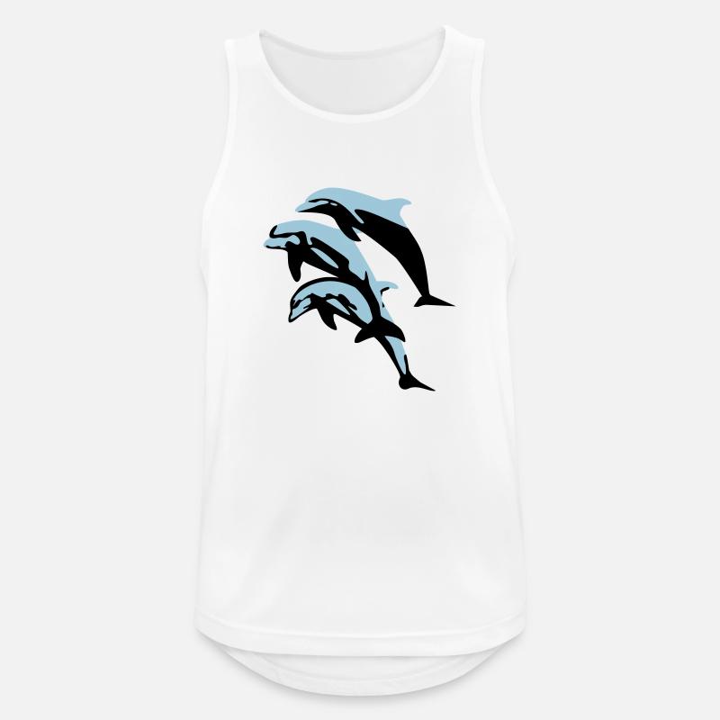 Dolphins - Men's Breathable Tank Top - white