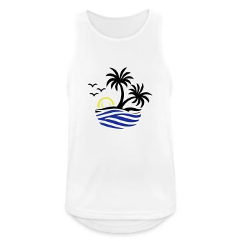 Island Palm Trees Sea - Men's Breathable Tank Top - white - Front - Nick (188cm)