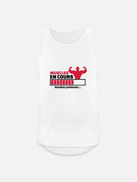 muscles en cours - Débardeur respirant Homme - blanc