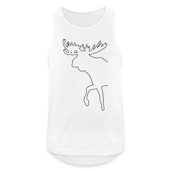 Elch - Moose - Männer Tank Top atmungsaktiv - Weiß - Vorne - Nick (188cm)