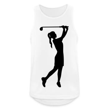 Golferin Silhouette, Golf Abschlag Damen Golf  - Männer Tank Top atmungsaktiv - Weiß - Vorne - Nick (188cm)