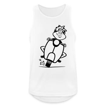 motorroller rasen witzig frech - Männer Tank Top atmungsaktiv - Weiß - Vorne - Nick (188cm)