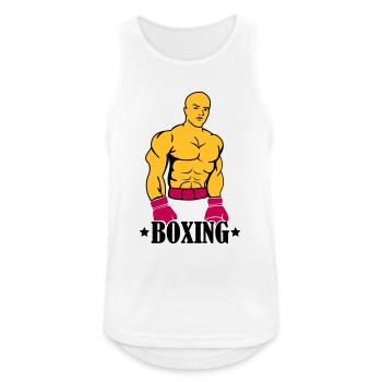 Boxeur de boxe - Débardeur respirant Homme - blanc - Devant - Nick (188cm)