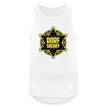 Farben änderbar | Dorf Sheriff - Männer Tank Top atmungsaktiv - Weiß - Vorne - Nick (188cm)