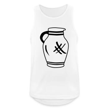 Apfelwein Bembel FFM - Männer Tank Top atmungsaktiv - Weiß - Vorne - Nick (188cm)