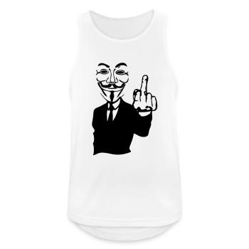 anonymous masque mask fuck6 main hand co - Débardeur respirant Homme - blanc - Devant - Nick (188cm)