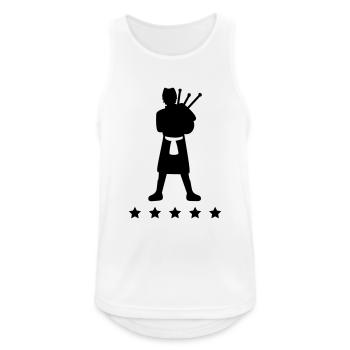 Bagpiper Star - Männer Tank Top atmungsaktiv - Weiß - Vorne - Nick (188cm)
