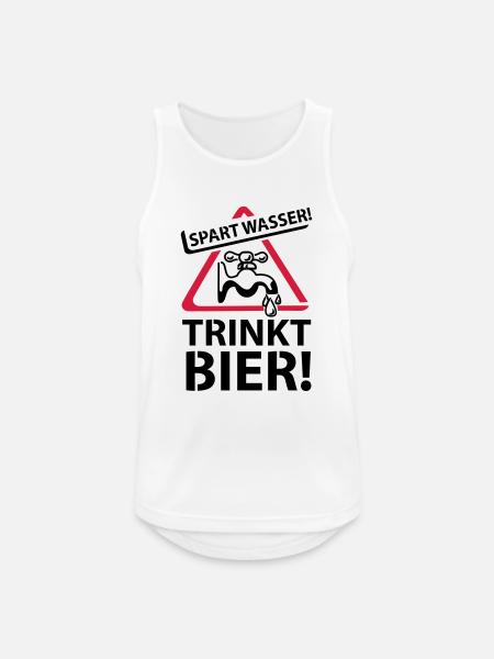 Spart Wasser Trinkt Bier - Men's Breathable Tank Top - white