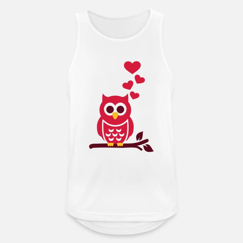 Eule - Männer Tank Top atmungsaktiv - Weiß