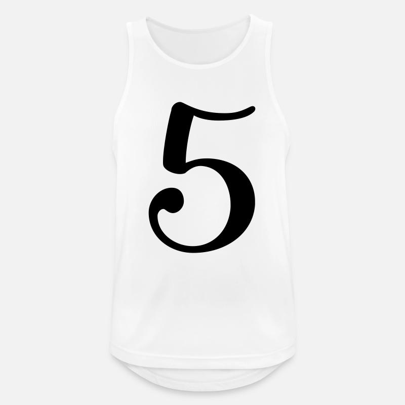 5 - Männer Tank Top atmungsaktiv - Weiß