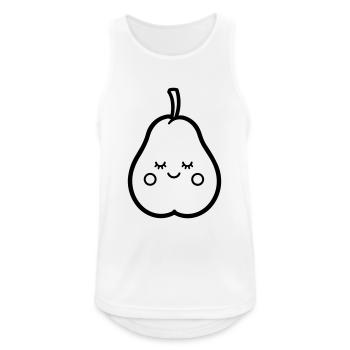 Birne - Männer Tank Top atmungsaktiv - Weiß - Vorne - Nick (188cm)