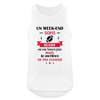 un week end sans rugby - Débardeur respirant Homme - blanc - Devant - Nick (188cm)