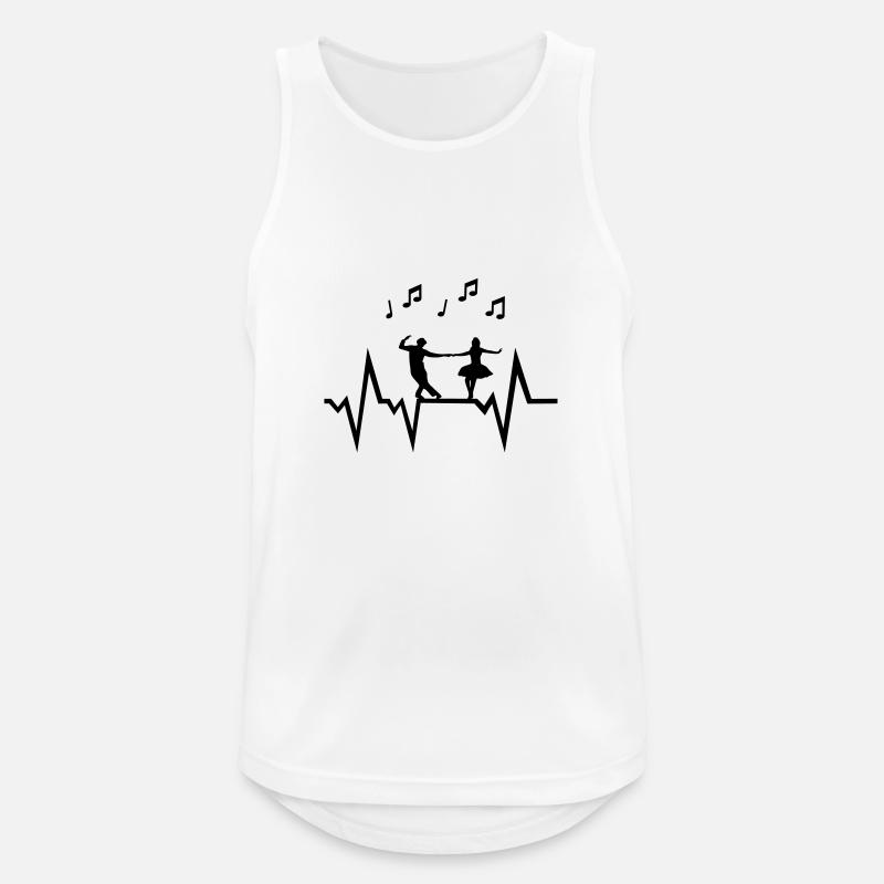 Dancer & Heartbeat with music notes - Men's Breathable Tank Top - white