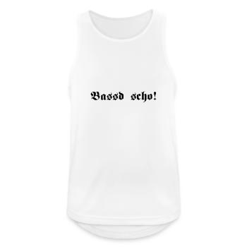 Bassd scho, 1fb - Männer Tank Top atmungsaktiv - Weiß - Vorne - Nick (188cm)